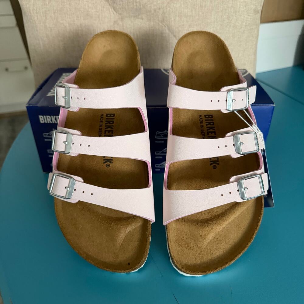 Birkenstock 41 Florida Brushed Rose Sandals Birko Flor - Picture 4 of 7